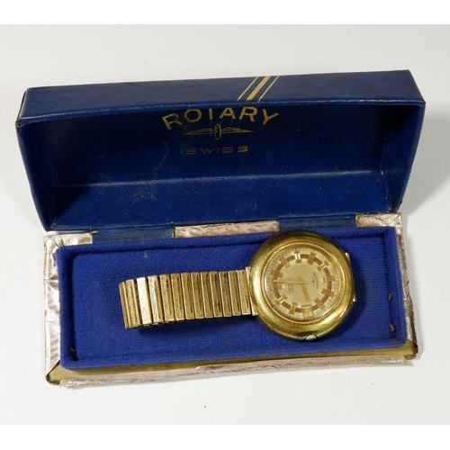 667 - A Rotary Automatic gold plated gentleman's vintage wrist watch, boxed