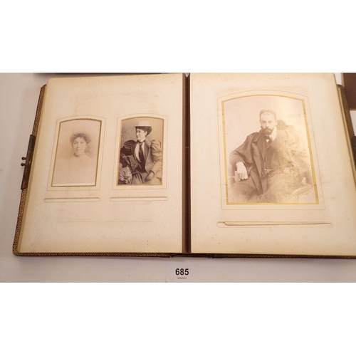 685 - Two Victorian photograph albums, 24cm