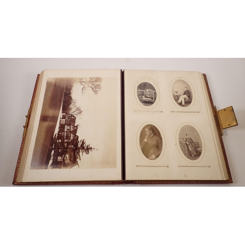 692 - A good quality Victorian family photograph album with illustrations 