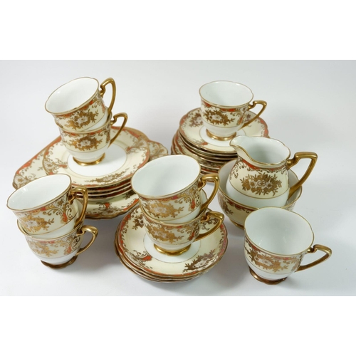 70 - A Meito porcelain tea service comprising: eight cups and saucers, eight tea plates, milk, sugar and ... 