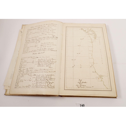 740 - A 19th century ships log for HMS Zealous under Rear Admiral Farquher and Captain F A Hume, kept by F... 