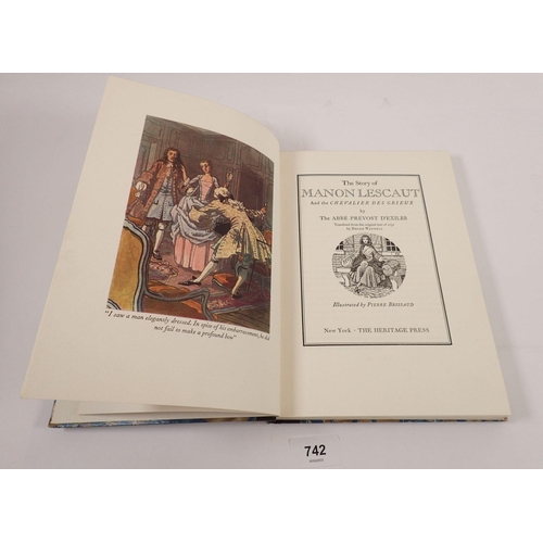 742 - The Story of Manon Lescaut by the Abbe Prevost, illustrated by Pierre Brissaud together with Robinso... 