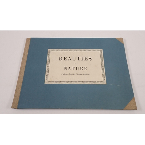 748 - Beauties of Nature by Niklaus Stoecklin - a Swiss album of sixteen illustrated natural history plate... 