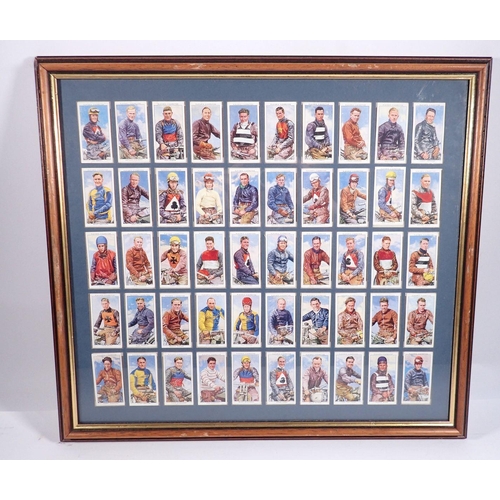 767 - A framed set of cigarette cards 'Speedway Riders' 46 x 41cm