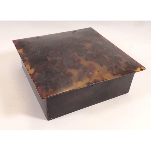 778 - A tortoiseshell handkerchief box, 16.5cm square