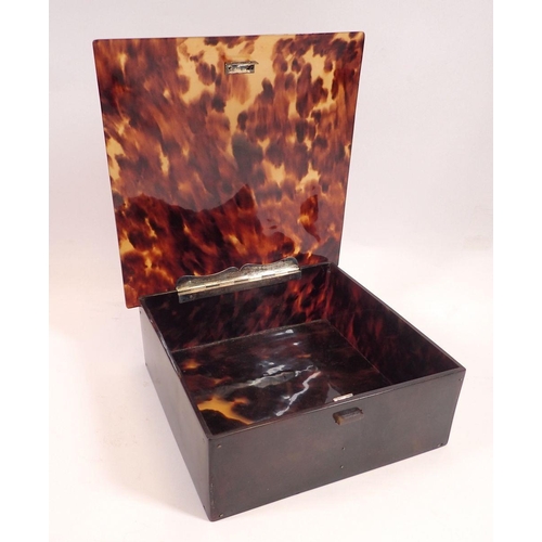 778 - A tortoiseshell handkerchief box, 16.5cm square