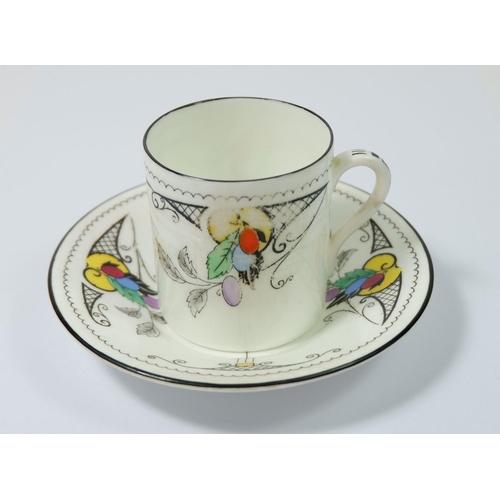 79 - A Shelley coffee can and saucer 1926 'Mocha' Pattern No. 11516