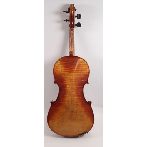 790 - An early 20th century violin in wooden case, 14