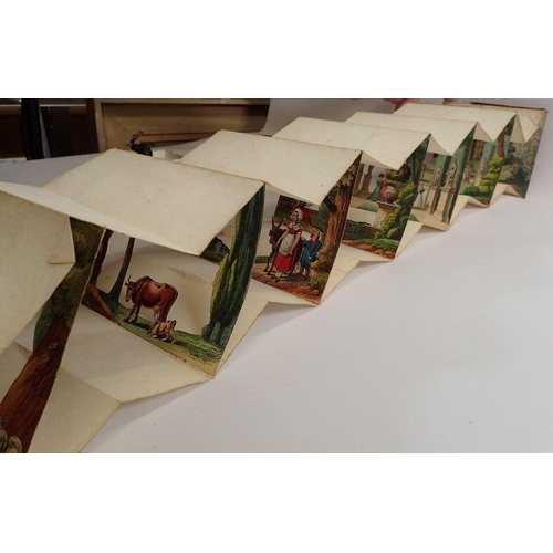 823 - A Victorian Telescopic Peepshow concertina landscape card and a coiled paper novelty push out pictur... 