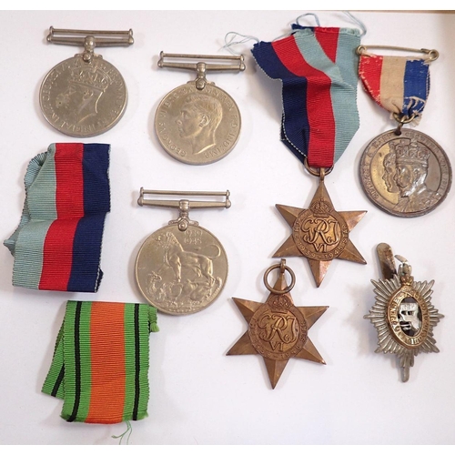 832 - Five various WWII War medals and a coronation medal