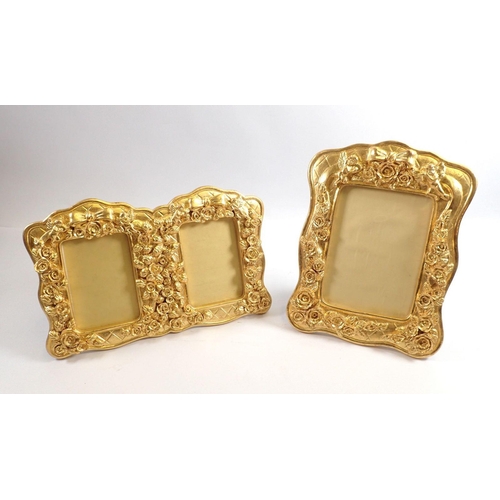 855 - Two gilded photograph frames, 25 x 19cm and 28 x 18cm (one single and one double)