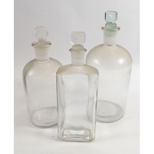 859 - Three glass apothecary bottles