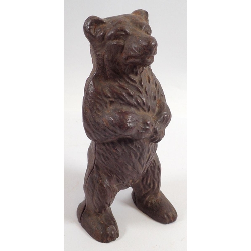 869 - A Victorian cast iron bear form money box, 15cm