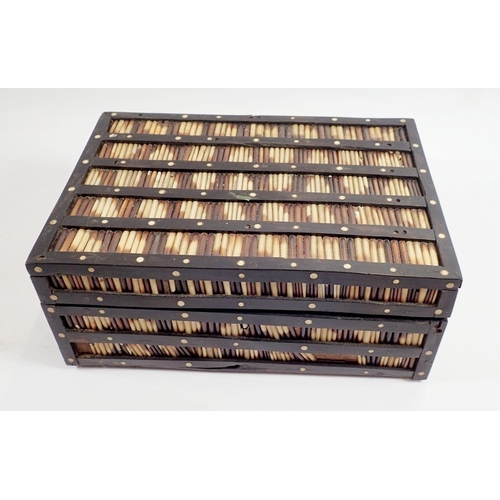 905 - A porcupine quill jewellery box with compartments to interior, 26.5cm