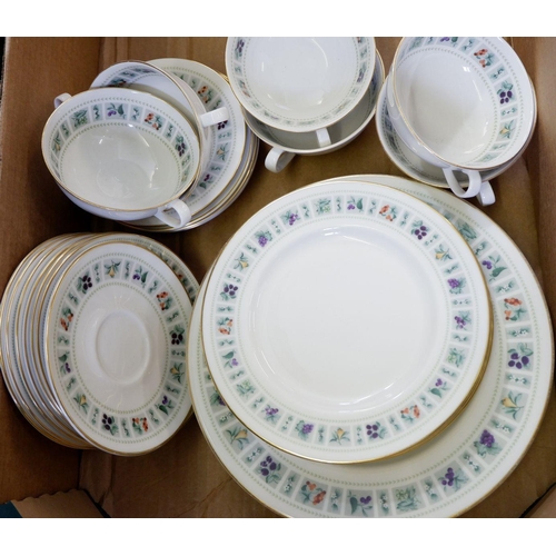 94 - A Royal Doulton Tapestry dinner service comprising six dinner plates, six side plates, six tea plate... 