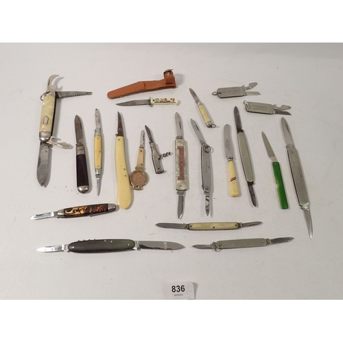 836 - A collection of various pocket knives etc.