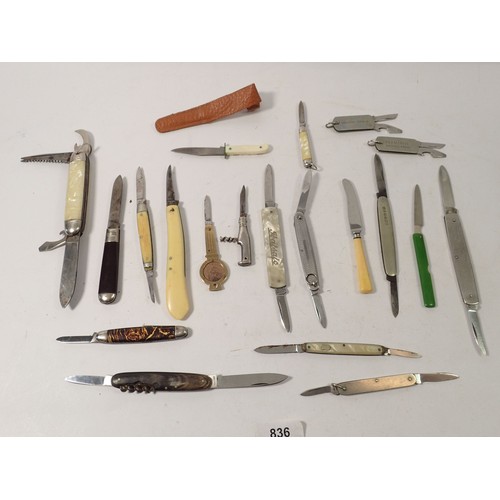 836 - A collection of various pocket knives etc.