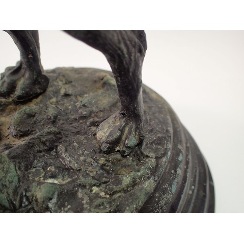 952 - A Victorian spelter figure of a mastif dog on marble base, 28cm high