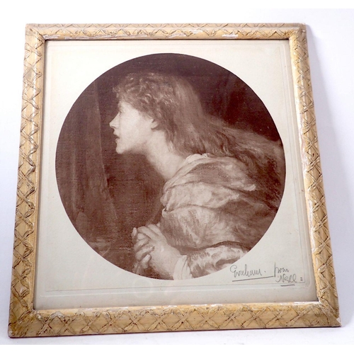 1082 - A print of a portrait painting inscribed 