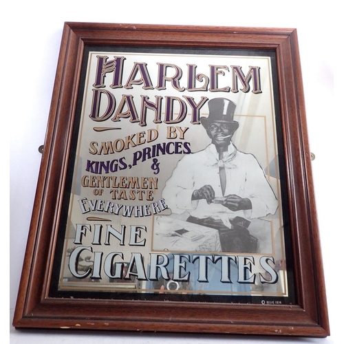 1089 - A Harlem Dandy cigarette advertising mirror - 1974, 63 x 53cm