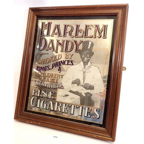 1089 - A Harlem Dandy cigarette advertising mirror - 1974, 63 x 53cm