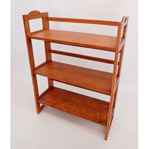 1097 - A stained wood folding bookcase, 70cm wide