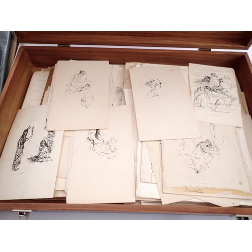 1100 - A large collection of pencil sketches and ephemera by Daphne Allen plus nine books, booklets and exh... 