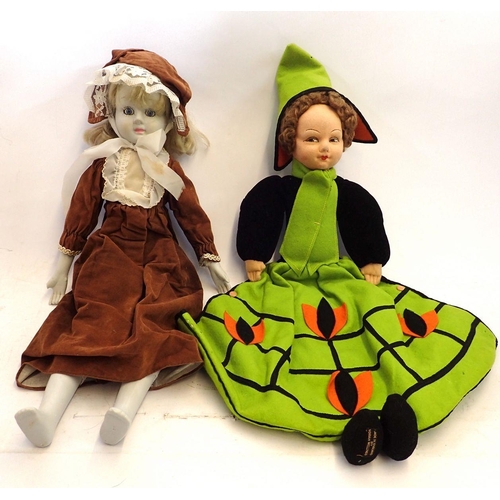 1102 - A Norah Wellings night dress doll and an early 20th century bisque headed doll