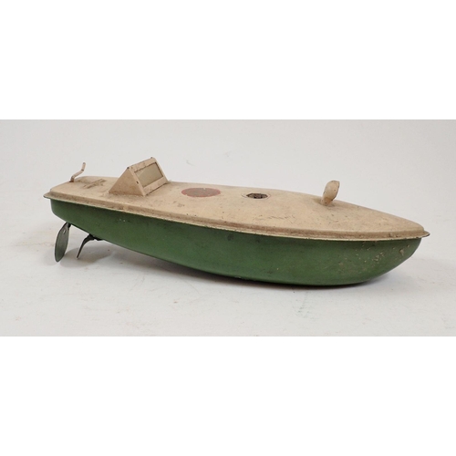 1116 - An early Sutcliffe model boat 'Racer One', 24cm