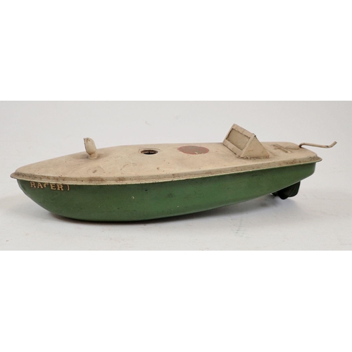 1116 - An early Sutcliffe model boat 'Racer One', 24cm