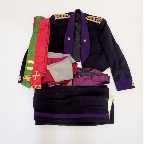 1150 - A Queen Elizabeth II military Chaplin's uniform with jacket, sash, vest, trousers etc.