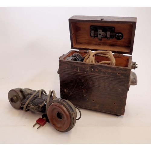 1154 - A WWI field morse code machine and telephone with a receiver