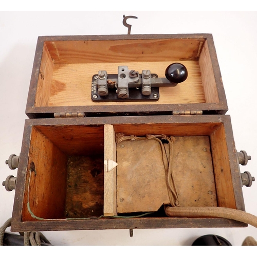 1154 - A WWI field morse code machine and telephone with a receiver