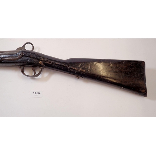 1160 - An antique percussion action shot gun, 84cm long