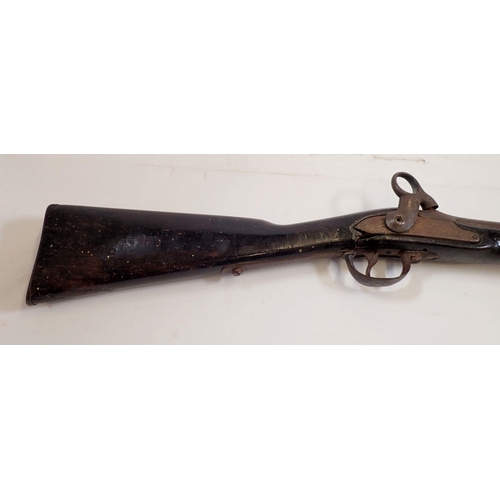 1160 - An antique percussion action shot gun, 84cm long