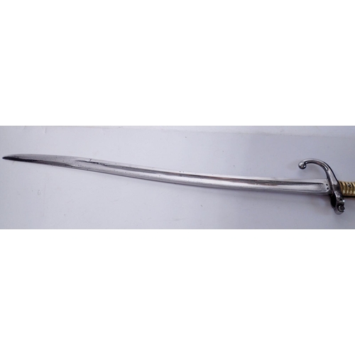 1164 - A WWI bayonet with brass handle, stamped 1900 8, blade 56cm