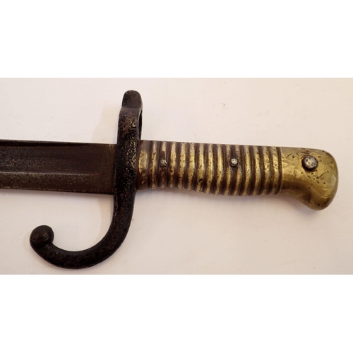 1166 - A French Model 1866 Chassepot bayonet with scabbard