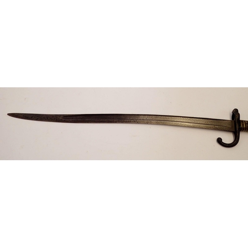 1166 - A French Model 1866 Chassepot bayonet with scabbard