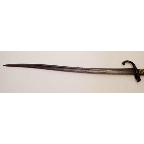 1166 - A French Model 1866 Chassepot bayonet with scabbard