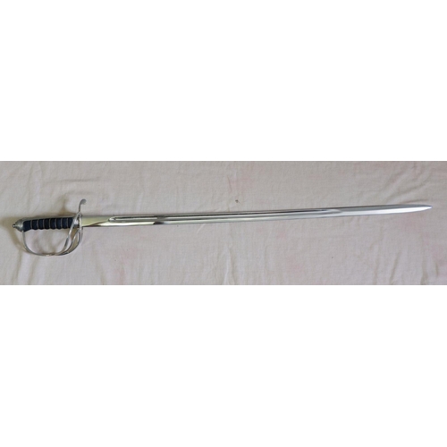 1171 - An officers dress sword with black shagreen handle and plated hand guard, blade 86cm