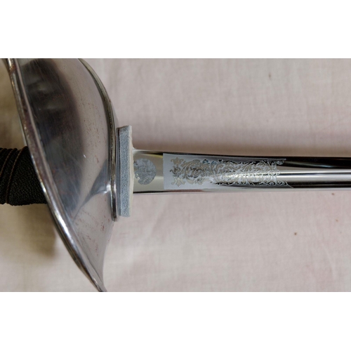 1172 - A cavalry sword with bowl hand guard and shagreen grip, replaced Wilkinson Swords blade and scabbard... 