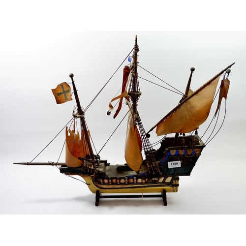 1199 - A vintage model boat of 