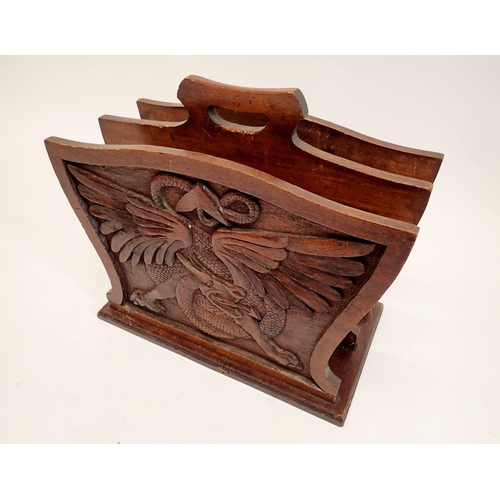 1204 - A carved wooden dragon magazine rack, 40 x 23 x 36cm