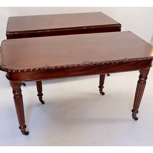 1217 - A good large early 19th century mahogany dining table with seven sections comprising: two D ends, a ... 