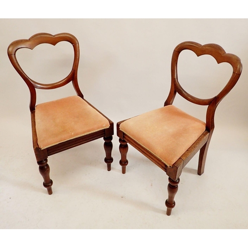 1219 - A pair of Victorian triple lobed top dining chairs