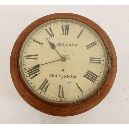 1251 - A mahogany dial clock by Bullock of Chippenham