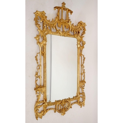 1274 - A large Rococo style gilt framed mirror, 160 x 80cm