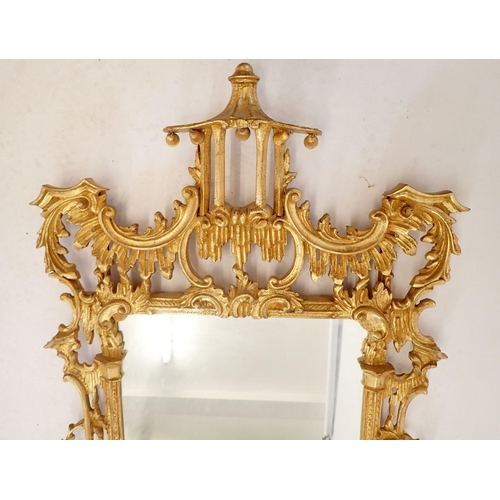 1274 - A large Rococo style gilt framed mirror, 160 x 80cm