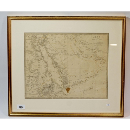 1296 - A Victorian map of Arabia, 31 x 39cm