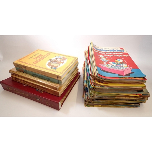 690 - A quantity of 1970's Disneyland, Donald and Mickey comics and five Walt Disney books